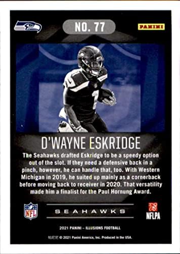 2021 Илузии на Панини 77 Д'Е Вејн Ескриџ Сиетл Seahawks RC RC Rookie NFL фудбалски трговски картички
