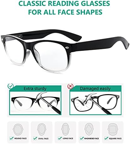 Очила за читање на очила за очите на 80 -тите за жени 5 пара читатели +1,75