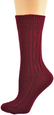 Sierra Codsенски класичен кабел Класичен кабел плетена акрилна екипа зимски чорапи-меки, топло и дишење со 2 пара совршени за