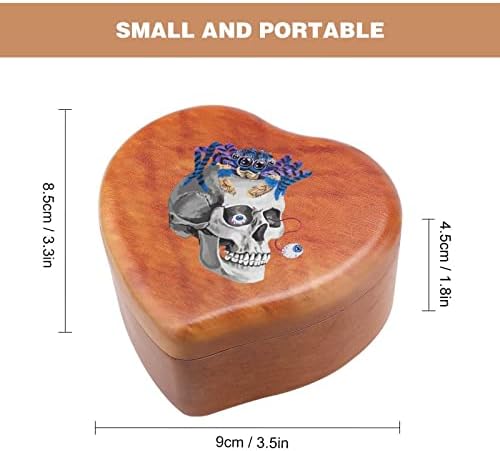 Паун Спајдер череп пошумено музички кутии гроздобер врежана срцева музичка кутија подарок за Божиќ роденден на годишнината од в Valentубените