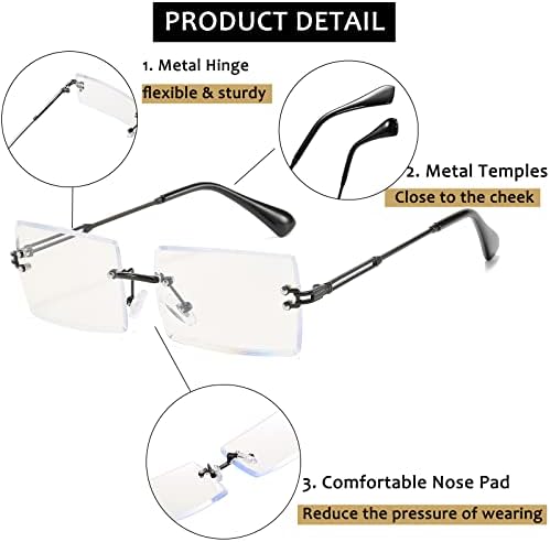FOCTHUC Сино Светло Блокирање Очила Правоаголник Обрач Очила Игри Компјутер Читање ТВ ОЧИЛА За Мажи Жени