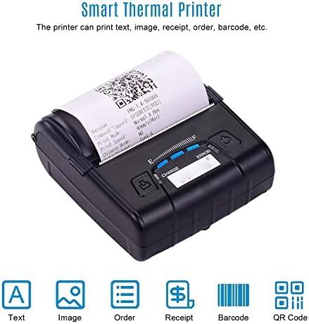 N/A Преносен 80мм термички прием за печатач за печатач со рачен печатач за баркод USB BT врска Поддршка ESC/POS команда