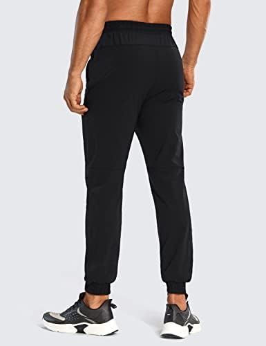 CRZ Јога Машки џогери за стрии - 29 '' Slim Fit тренинг лесен атлетски панталони за патеки со патенти со поштенски џебови