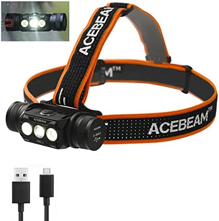 AceBeam H50 2.0 LED предводени од предводник на предните светла, 2000 лумени светло за поплавување + светло на главата на центарот на вниманието,