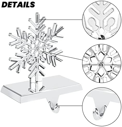 Снегулки Божиќна закачалка за порибување 4 држачи за порибување на метали за пакувања 3Д Сливер Цврсто порибување кука Божиќни украси за табели