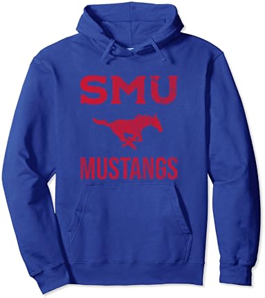 Јужен методистички smu mustangs голем пулвер качулка