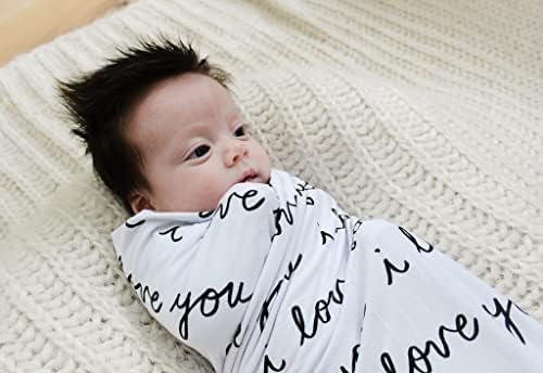 Nodnal Co. Baby Swaddle Clainte - Голема премија вискоза од бамбус - 46in x 46in бебе девојче/момче новороденче завивање за прием