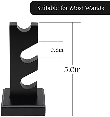 Champwe Wizard Wand Display Stand Wooden Magic Wands Holder 3 нивоа за колекција црно