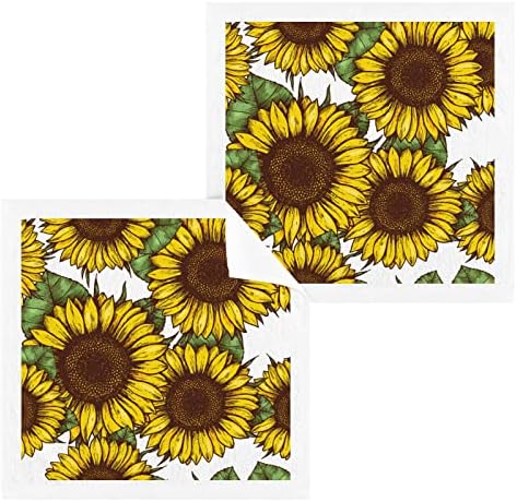 Goodold Retro Sunflower Baby Washcloths Pripe Set 6 пакет, високо апсорбирачки и меки крпи за миење на памук - 12 x 12 инчи крпи за лице за