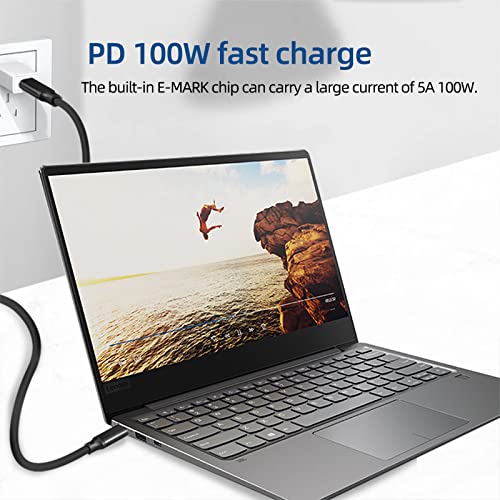 СИЗИФИ 5FT 100W USB C ДО USB C Кабел, БРЗО Полнење Pd Тип-c Кабел USB2. 0 480mbps Со Е-Маркер Чип, Компатибилен За Површина про