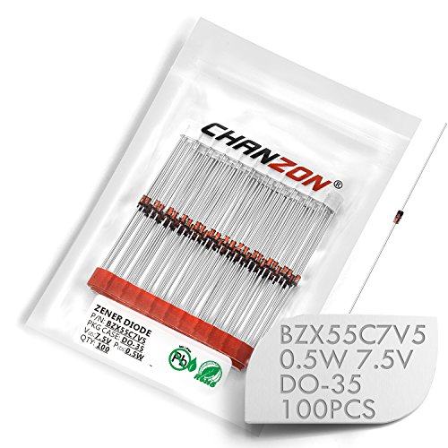 Chanzon BZX55C7V5 Зенер диод 0,5W 7,5V DO-35 Аксијални диоди 0,5 вати 7,5 волти