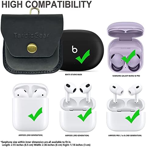 Clip Clip Clip Clip Airpod, Универзална футрола за кожен појас за Airpod Pro, Samsung Galaxy Puds and Beats Studio Buds, Real Reather Hairphone