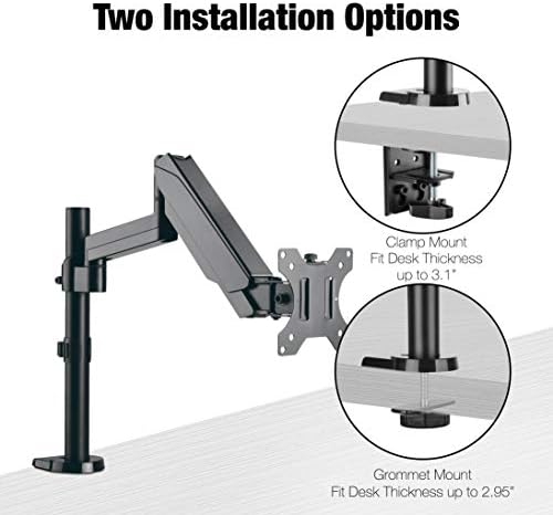 Монитор за монитори на Techorbits - штанд на екранот на компјутерот - единечен монитор VESA монтирање - гасна пролетна прицврстувач