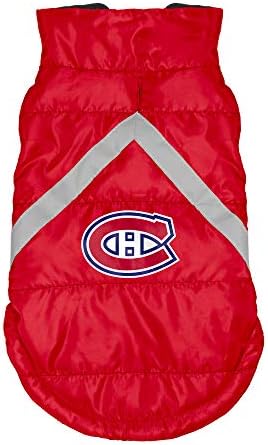 Littlearth Unisex-Advult NHL Montreal Canadiens Pet Puffer Vest, Team Color, X-Small