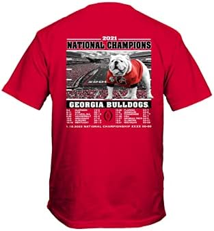 Нова светска графика Georgiaорџија Колегиум UGA 2021 Национално првенство Рекап Возрасна унисекс маица со краток ракав, црвен-х-голем