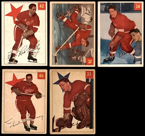 1954-55 ПАРКХУРСТ ДЕТРОИТ Црвени крилја екипа сет Детроит Ред Вингс ВГ Црвени крилја