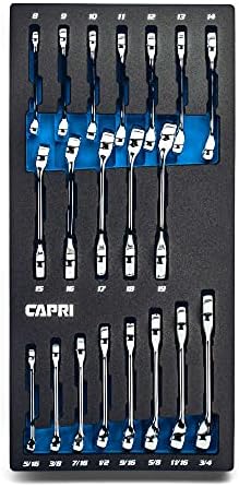 Capri Tools XT90 Waveedrive Pro комбинација клуч поставен за редовни и заоблени фиоки за завртки / механичар)