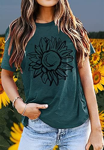 Ширење кошула за kindубезност за жени Смешно графичко печатење на диви цвеќиња, лето кратко ракав, позитивно, велејќи инспиративни