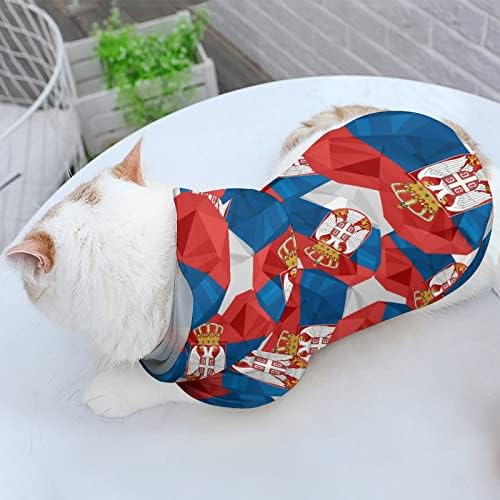 Српско срце знаме за миленичиња дуксери за зимска качулка со капа за кучиња мачки кутре облека симпатична печатена подарок