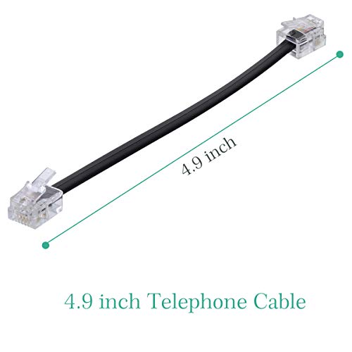 Сплитер на телефонска линија, Shonco Телефонски сплитер, кабел за адаптер за телефон, со приклучоци RJ11 6P4C, погоден за телефон,