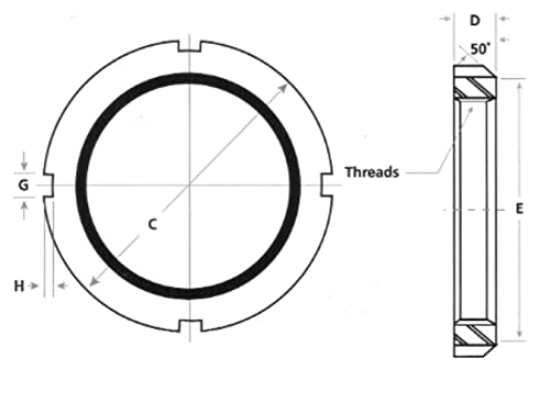 Whittet-Higgins An-22 Threaded Shath & Leaking Locknut, UN 4,325-12 Thread Rand Rand, а не само-заклучување, го заменува Rose