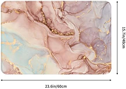 Возукија Душеци За Бања Розова Мермерна Шема Нелизгачки И Меки Килими За Бања Абсорбента Килим Машина За Перење Декор За Бања За Кујна
