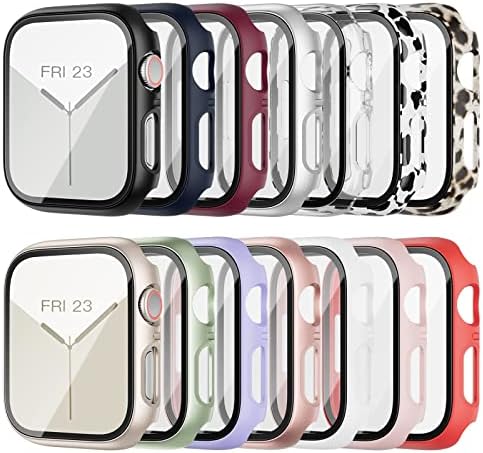 14 Пакувајте го куќиштето на Apple Watch со заштитен стаклен екран заштитник за Apple Watch SE 40mm Серија 6/5/4, Anotch Целосно