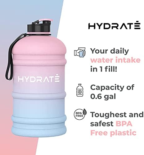 Hydrate XL Jug Half Gallon Water Shotter BPA BPA бесплатно, пакет со капаче со XL hawgug половина галон шише со вода