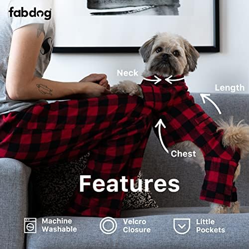 Pajamas Fabdog Flannel Dog Pajamas-Шарени дизајни-Олсезонска облека за домашни миленици за кутриња, големи кучиња-големини од