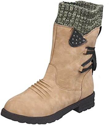 Јухаотин Работни чизми паѓаат чизми на глуждот Чунки чизми ретро чевли случајни потпетици од теле, чизми чизми на чизми, рамни плантарни фасцитис,