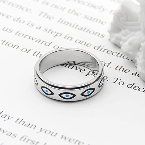 Fidget играчки за вознемиреност прстен за жени Спинер прстен: Не'рѓосувачки челик за анксиозно олеснување предмети Фидгет прстени