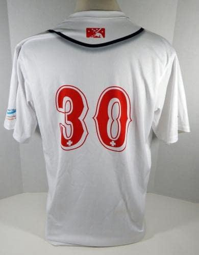 2015-16 Visalia Rawhide Jose Queliz 30 игра користена бела маичка доктор ноќ 764 - игра користена mlb Jerseys