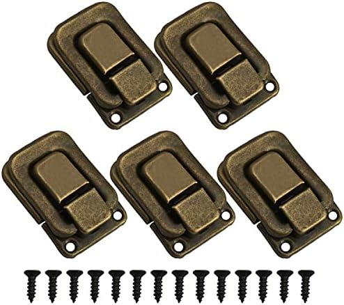 Bettomshin 10pcs Toggle Catch Lock 1,46 x 1.02 Ретро декоративноста на бронзениот тонхас за заклучување за заклучување на бравата на градите