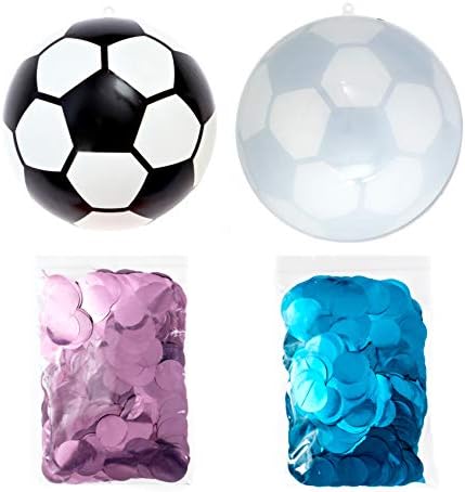 Пол открива фудбалска топка | Сина и розова конфети комплет | Партиски материјали откриваат родови | Крајни партиски материјали