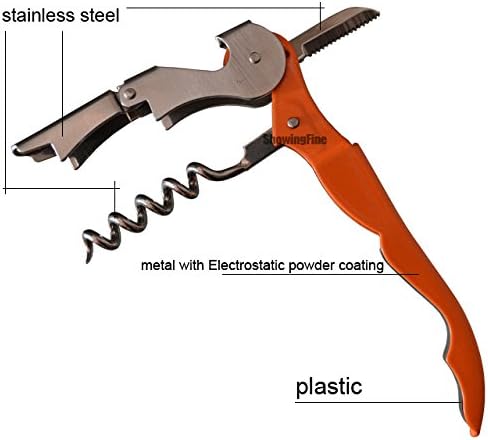 Персонализирана сопствена врежана вина Corkscrewcrew Mini Opket шише отворач на шишиња со шише Две лост на келнерот со пакување