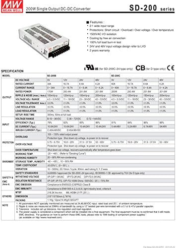 MW значи добро SD-200D-5 5V 34A затворен единечен излезен DC-DC конвертор