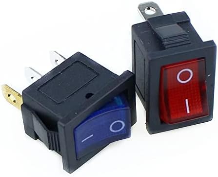 TPUOTI 1PCS KCD1 Switch Switch Switch 3Pin On-Off 6A/10A 250V/125V AC Црвено жолто зелено црно копче за црно копче