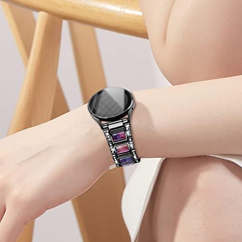 ОЦЕБЕК Компатибилен Со Samsung Galaxy Watch 5 Band 40mm/44mm/Про 45mm, Галакси Watch 40mm 44mm, 20mm Накит Смола Метални Ленти За Галакси Активни