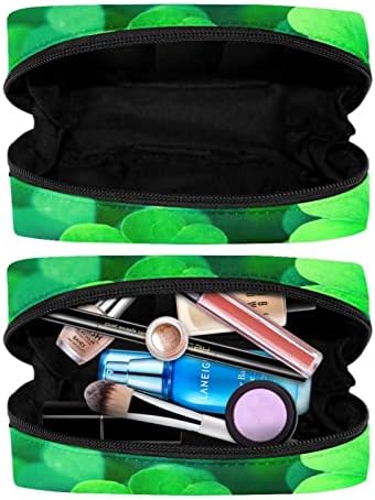 Чанта за шминка со униси, Зелена Торба За Козметика Со Четири Лисја Од Детелина Пренослива Торба За Патнички Воз Организатор На