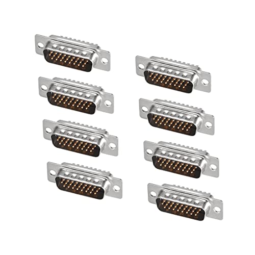 Uxcell D-Sub Connector Male Plug 26-Pin 3-Row Termin Termin Termain Termaint Suckout Type за механичка опрема CNC компјутери Црна