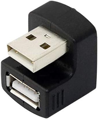 CABLECC НАДОЛУ АГОЛ USB 2.0 Адаптер Машки На Женски Продолжување 90 180 360 Степен Црна