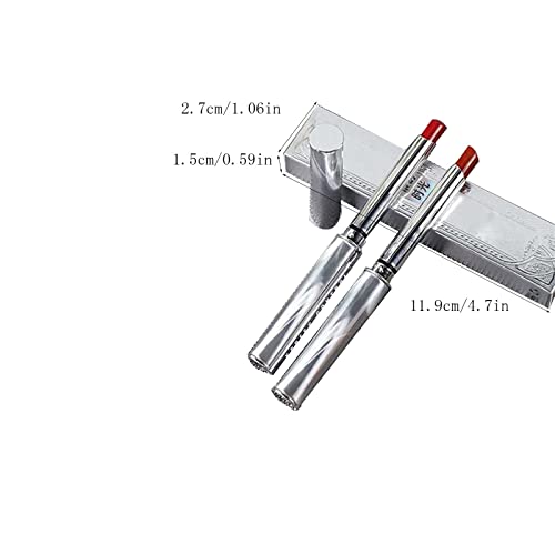 Outfmvch Змеј Убавина Мала Сребрена Цевка Мала Тенка Писка Кармин Долготраен Кадифе Сјај За Усни Пигментирана Шминка За Усни Подарок