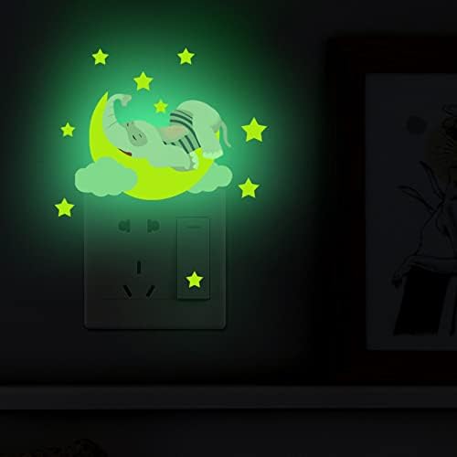 Сјај Во Темнината Детски Ѕидни Налепници Цртан Филм Животинска Мечка Облак Прозрачна Ѕвезда Ѕид Налепница Детска Соба Прозрачен