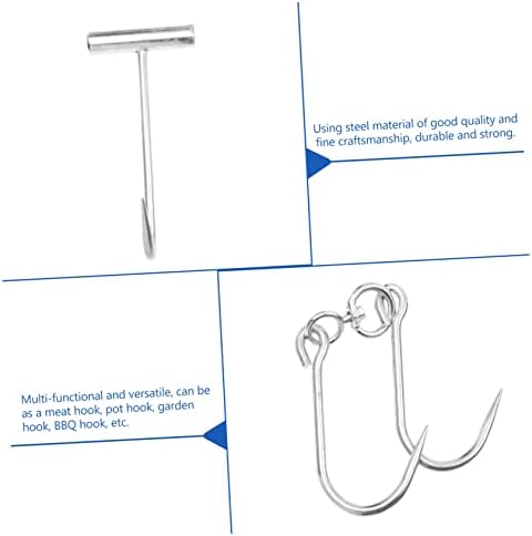 Doitool 2 парчиња месо кука со тешки закачалки за тешки должнички обележја Веги сланина од не'рѓосувачки челик шунка куки куки скара