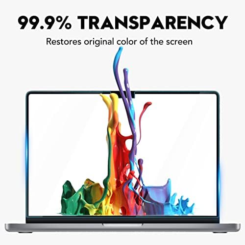 Заштитник на калено стакло екран компатибилен со MacBook Pro 14 2023 A2442, без меур, ултра тенок, HD транспарентност, анти -гребење
