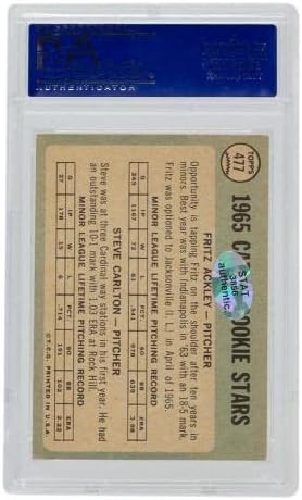 Стив Карлтон Потпиша 1965 Топс Дебитант Ѕвезди Кардинали Бејзбол Картичка 477 пса - Бејзбол Плочи Автограм Картички