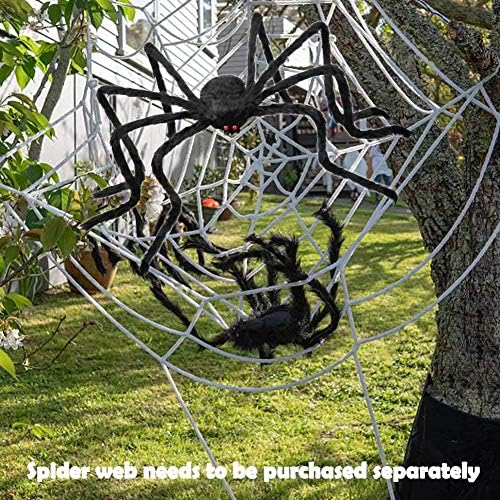 Декорации за Ноќта на вештерките, гигантски пајак за Ноќта на вештерките црна пајак 150 см голем пајак прогонуван куќа реквизит Плишана