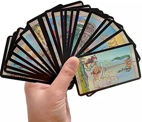 Aniuxiaoge 78 Tarot картички палуба Англиски кристал картички палуба Oracle Tarot картички со водич за табли за табли за почетници