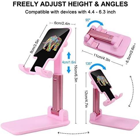 Шарен геометриски слон за преклопување на десктоп мобилен телефон, преносен прилагодлив штанд за додатоци за патувања
