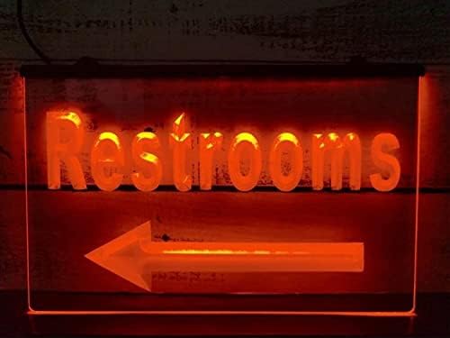 ДВТЕЛ Прилагодено Тоалети СТРЕЛКА ПРЕДВОДЕНА Неонски Знак, USB WC Тоалет Неонски Светла За Ѕид Декорација Ноќни Светла, Црвена, 40x30cm Хотел